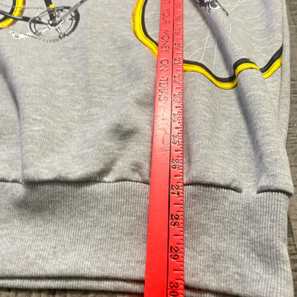 Fox Originals Gray Hoodie with Giant Bicycle and Yellow Accents - Picture 6 of 8
